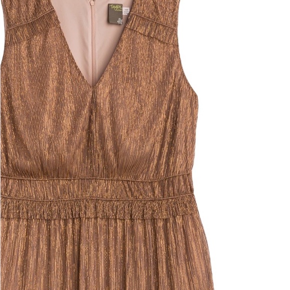 TAYLOR DRESSES Crinkle Metallic Chiffon Dress - Picture 9 of 10
